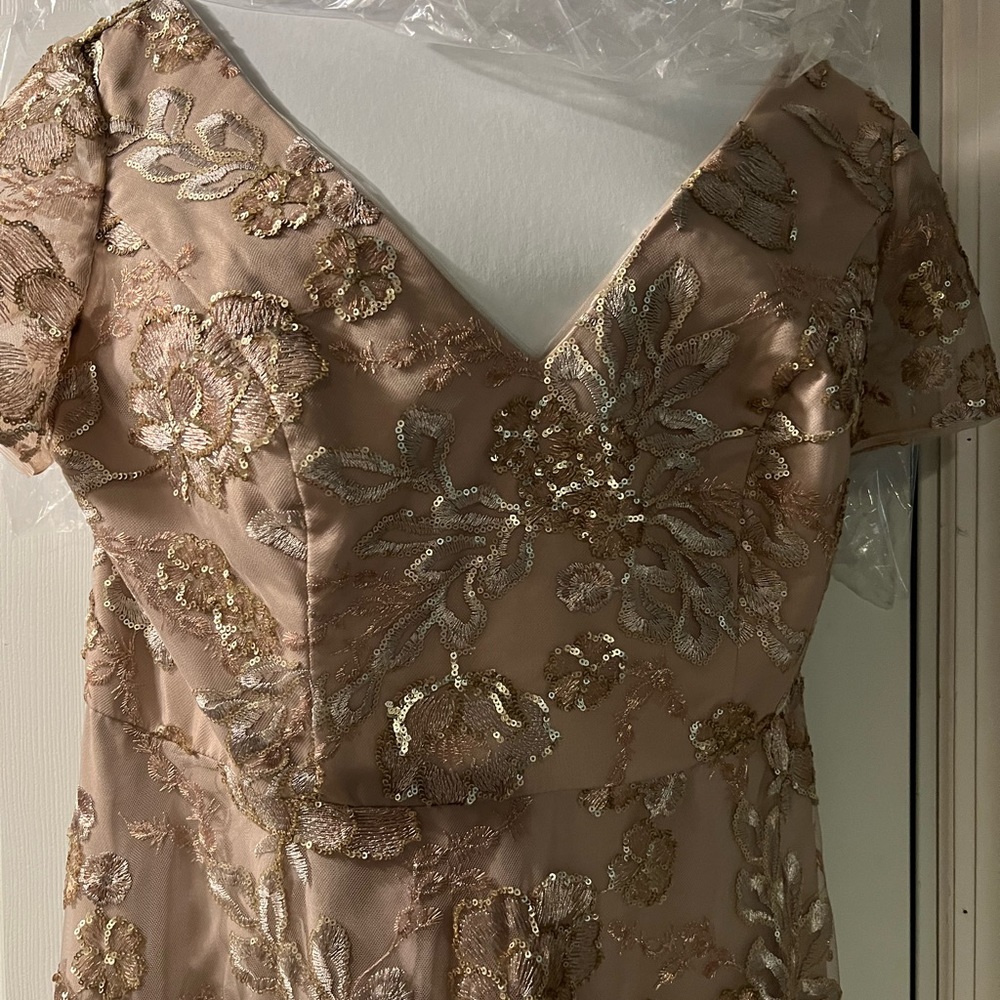 Oleg Cassini gown Rose Gold sequined
